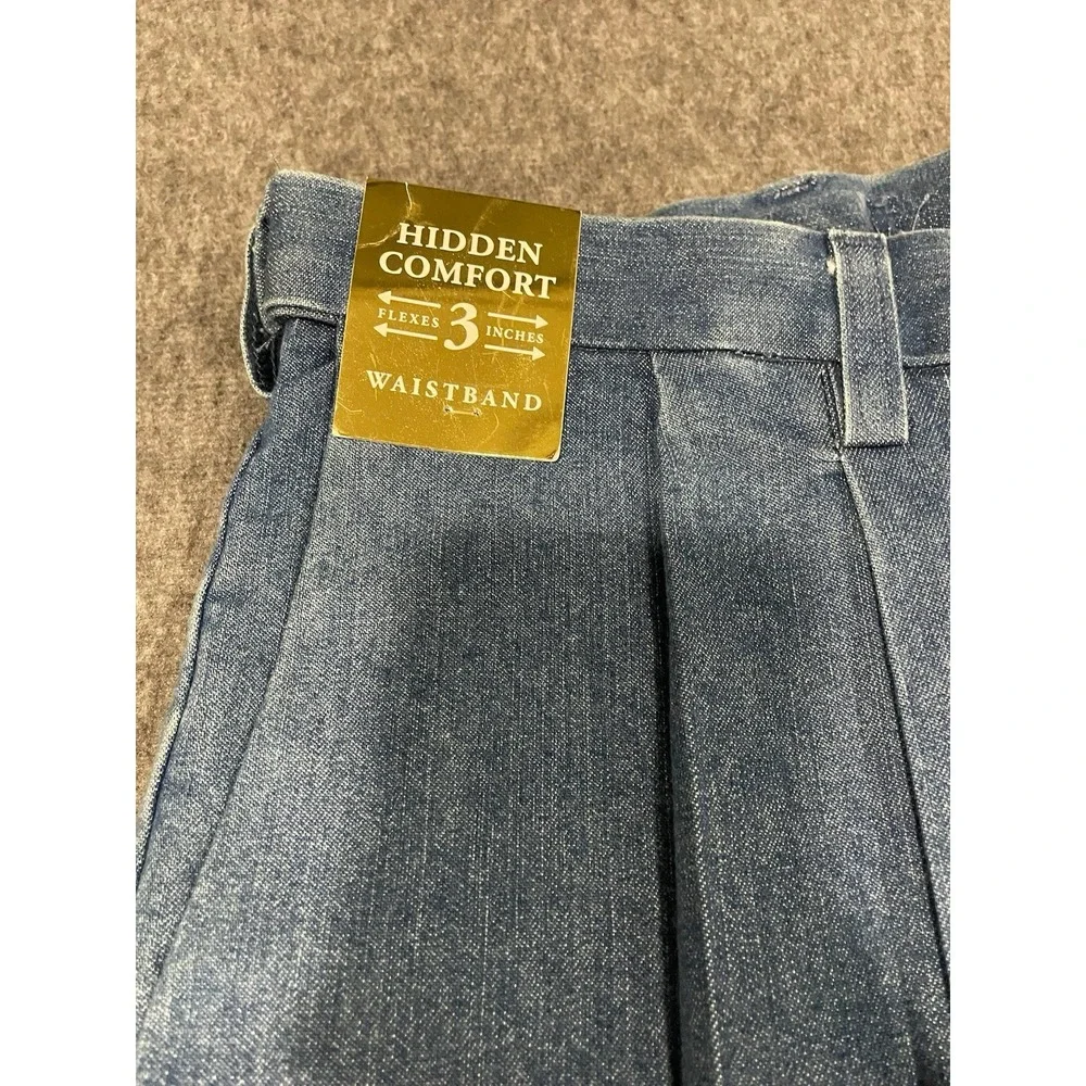 Haggar Jeans Mens 42x30 Blue Denim‎ Pleated Straight Leg Classic NEW WITH TAGS!!